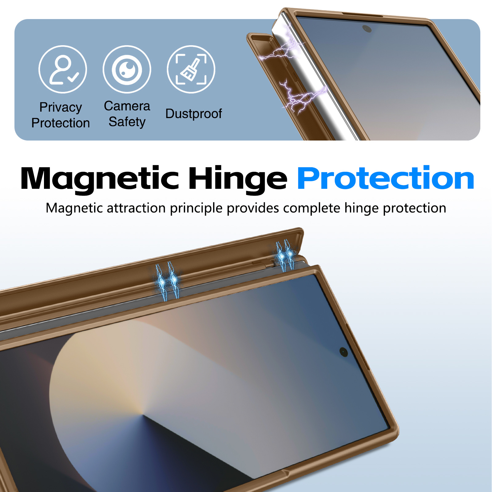 Compatible with Samsung Z Fold8/7/6 phone case, lens holder, 5/4/3 inches, pen wrist strap, full-coverage protective case.