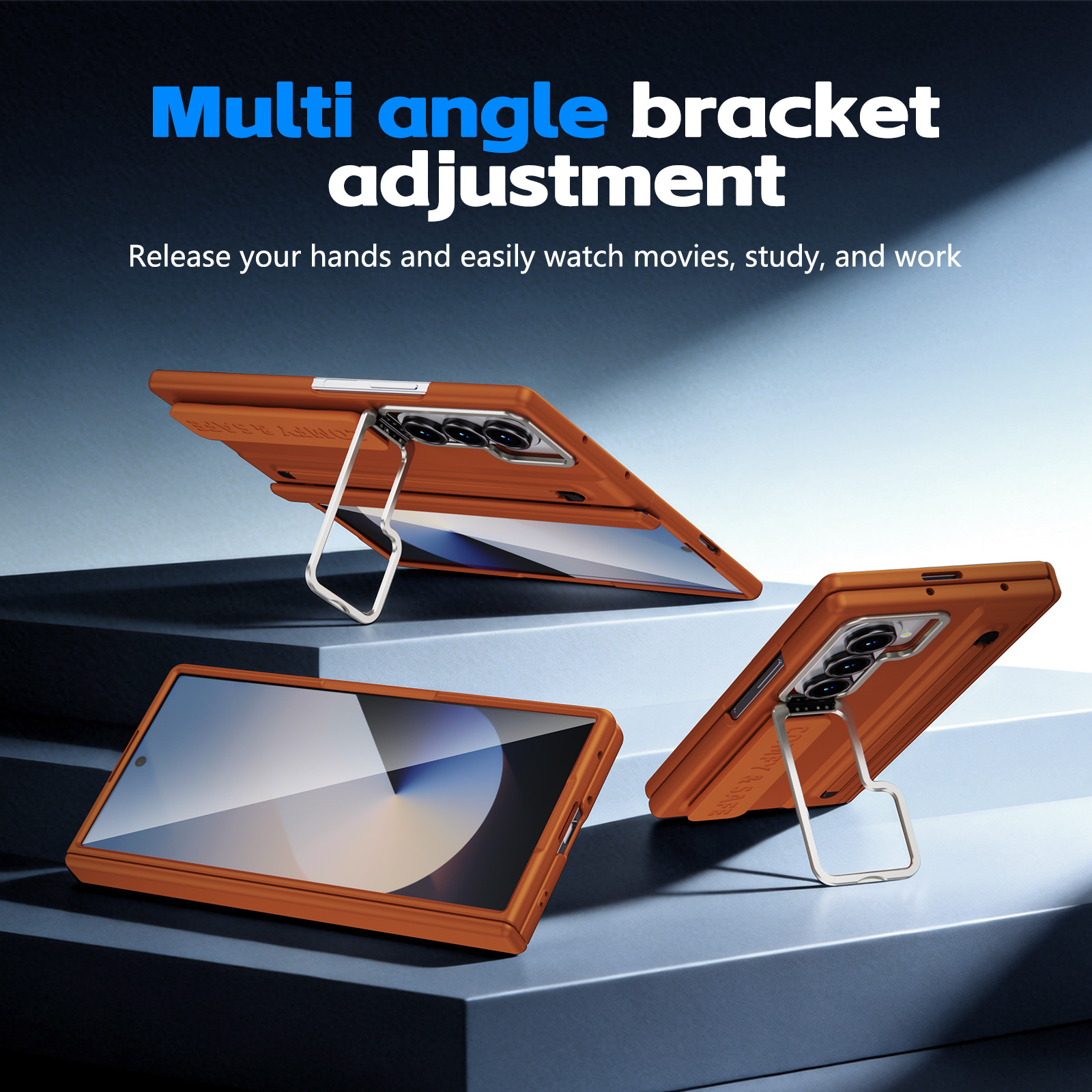 Compatible with Samsung Z Fold8/7/6 phone case, lens holder, 5/4/3 inches, pen wrist strap, full-coverage protective case.