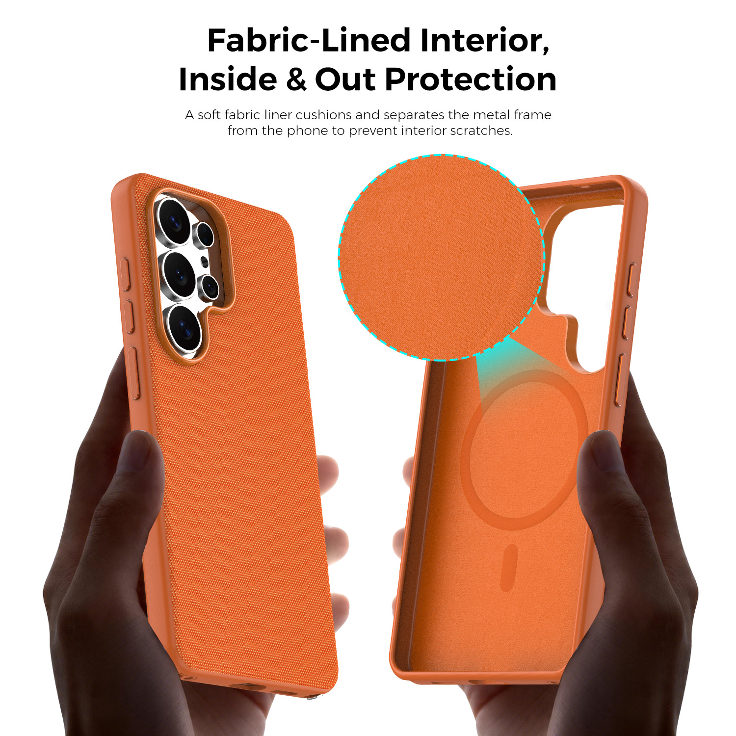 Compatible with Samsung S26 Ultra phone case, S25U wireless charging with built-in magnetic closure, and S24U fabric full-coverage protective case.