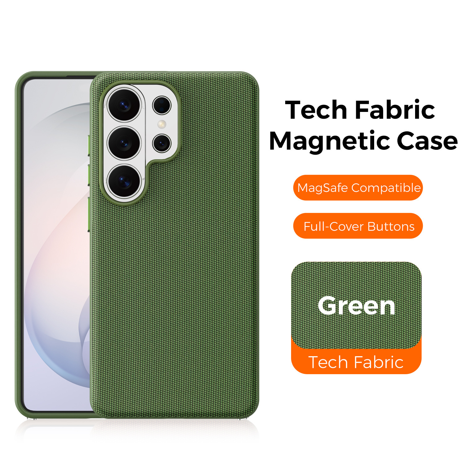 Compatible with Samsung S26 Ultra phone case, S25U wireless charging with built-in magnetic closure, and S24U fabric full-coverage protective case.