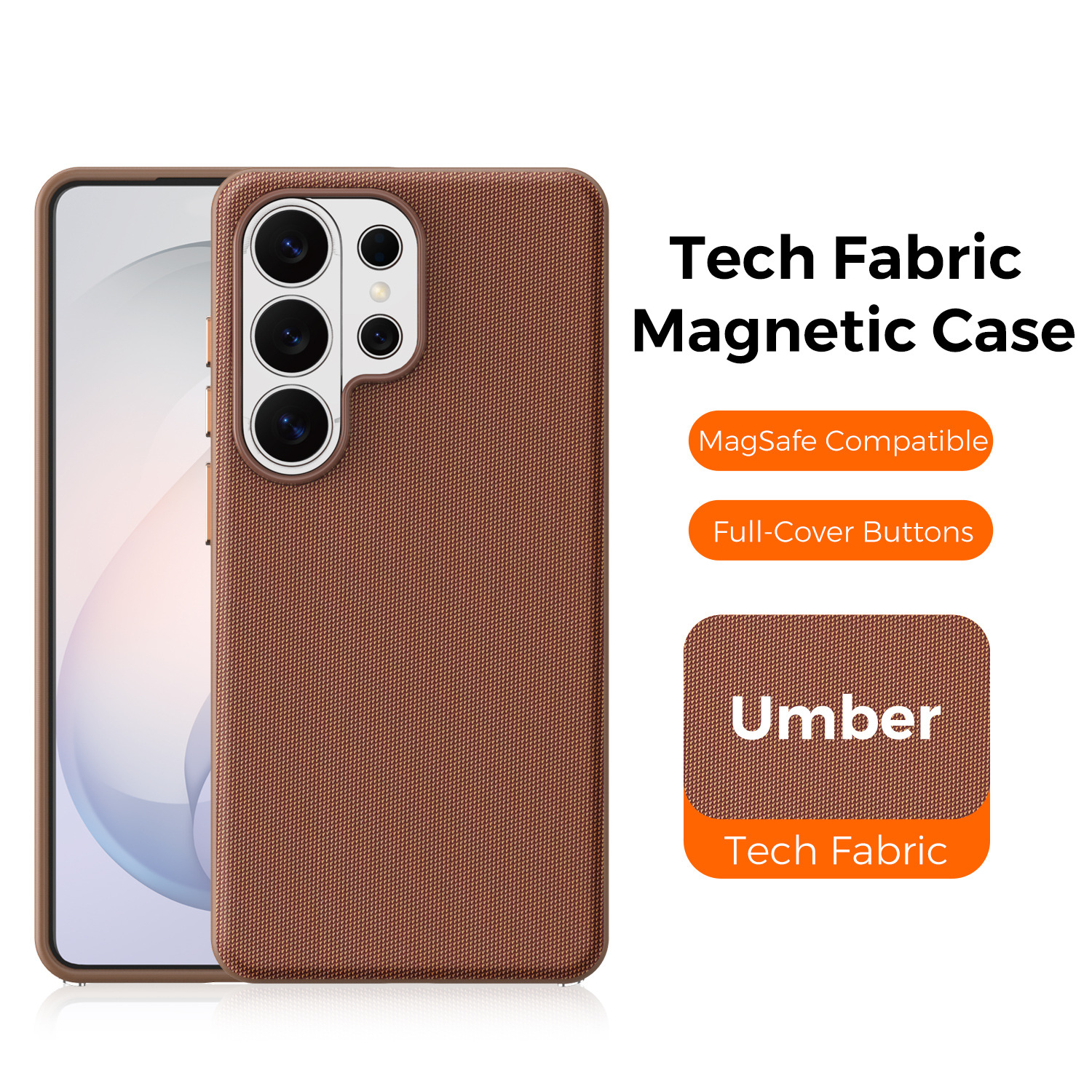 Compatible with Samsung S26 Ultra phone case, S25U wireless charging with built-in magnetic closure, and S24U fabric full-coverage protective case.