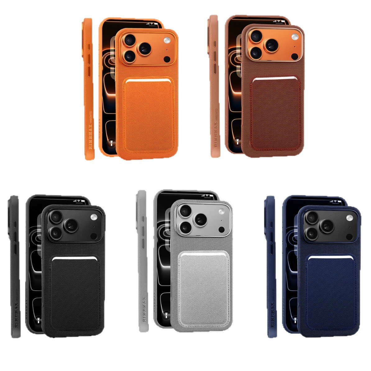 Compatible with Apple 17 Pro Max phone case, 16 Pro magnetic card holder, 15 Plus fabric texture, and 14 anti-drop protective case.