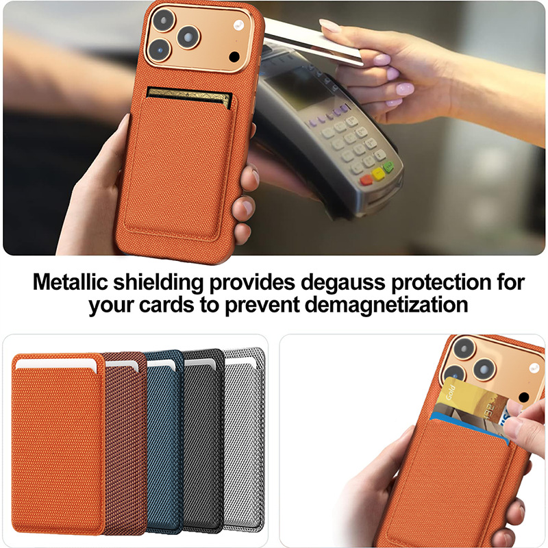 Compatible with Apple 17 Pro Max phone case, 16 Pro magnetic card holder, 15 Plus fabric texture, and 14 anti-drop protective case.