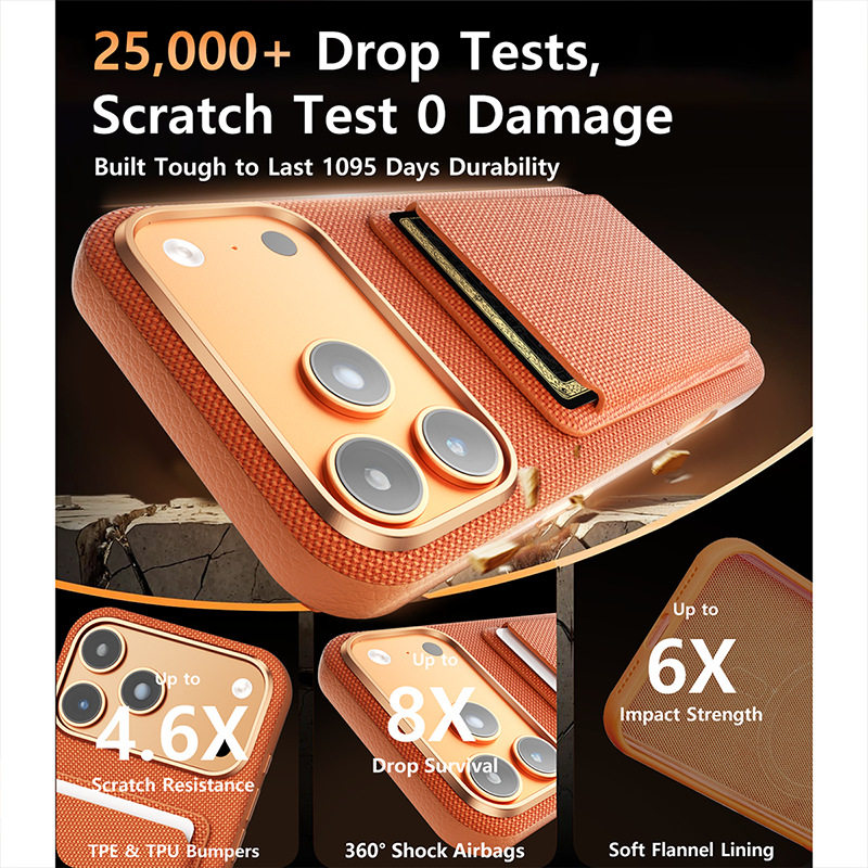Compatible with Apple 17 Pro Max phone case, 16 Pro magnetic card holder, 15 Plus fabric texture, and 14 anti-drop protective case.