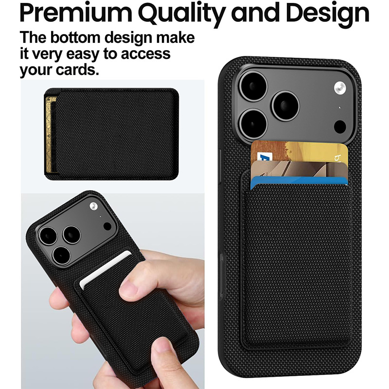 Compatible with Apple 17 Pro Max phone case, 16 Pro magnetic card holder, 15 Plus fabric texture, and 14 anti-drop protective case.