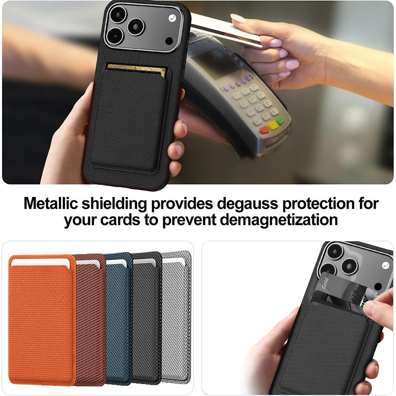 Compatible with Apple 17 Pro Max phone case, 16 Pro magnetic card holder, 15 Plus fabric texture, and 14 anti-drop protective case.