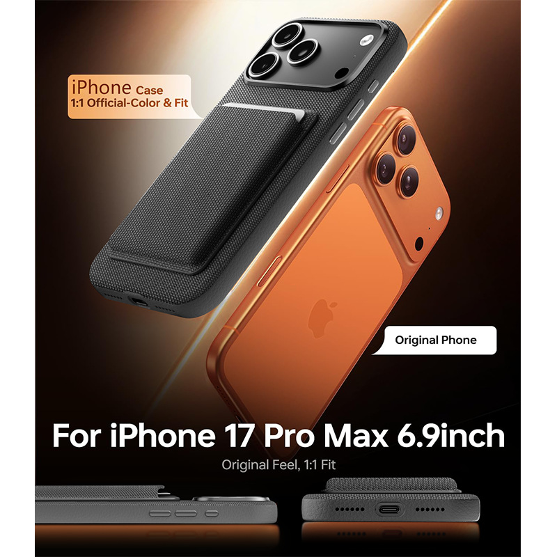 Compatible with Apple 17 Pro Max phone case, 16 Pro magnetic card holder, 15 Plus fabric texture, and 14 anti-drop protective case.