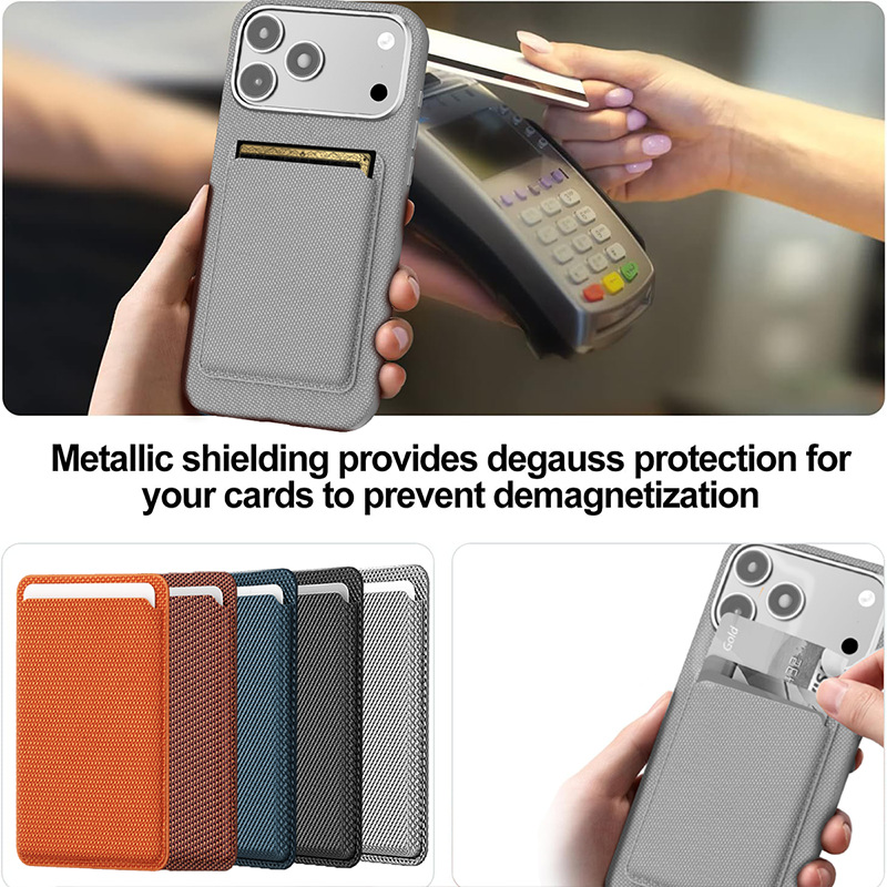 Compatible with Apple 17 Pro Max phone case, 16 Pro magnetic card holder, 15 Plus fabric texture, and 14 anti-drop protective case.