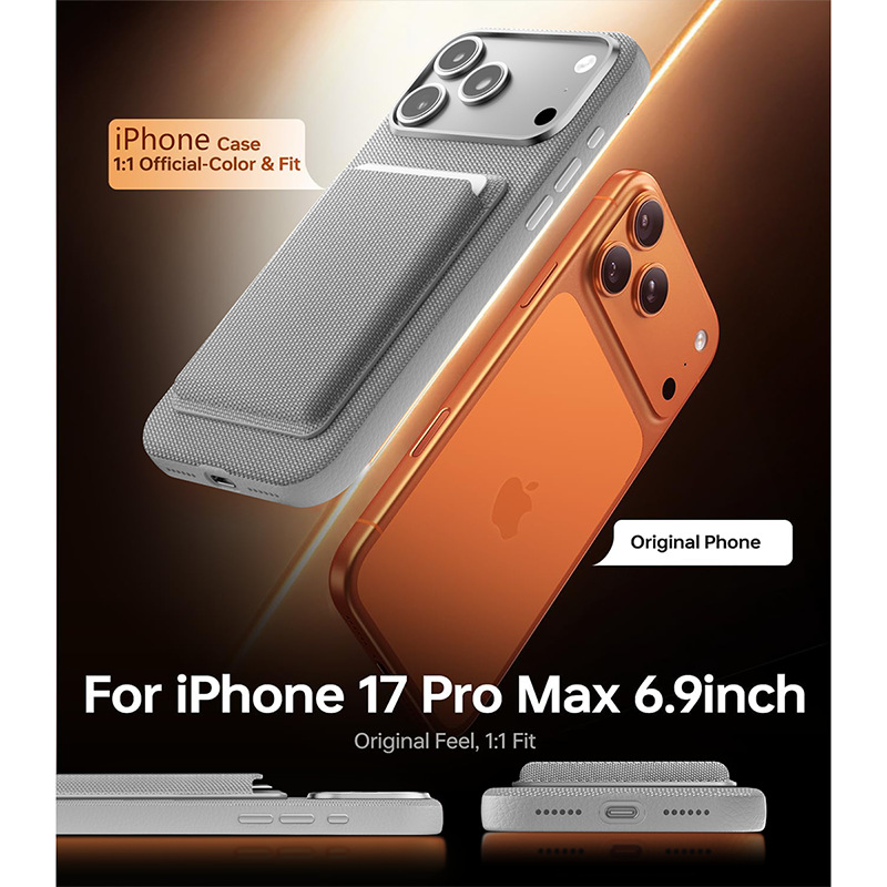 Compatible with Apple 17 Pro Max phone case, 16 Pro magnetic card holder, 15 Plus fabric texture, and 14 anti-drop protective case.