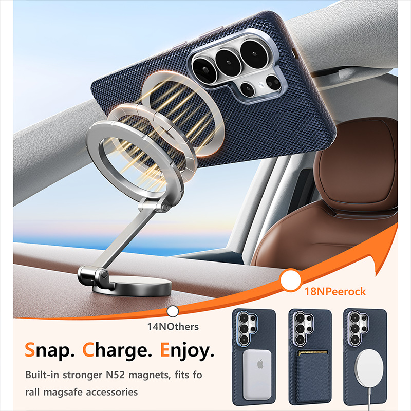 Compatible with Samsung S26 Ultra phone case, S25U wireless charging magnetic card holder, S24U electroplated fabric texture full coverage drop protection