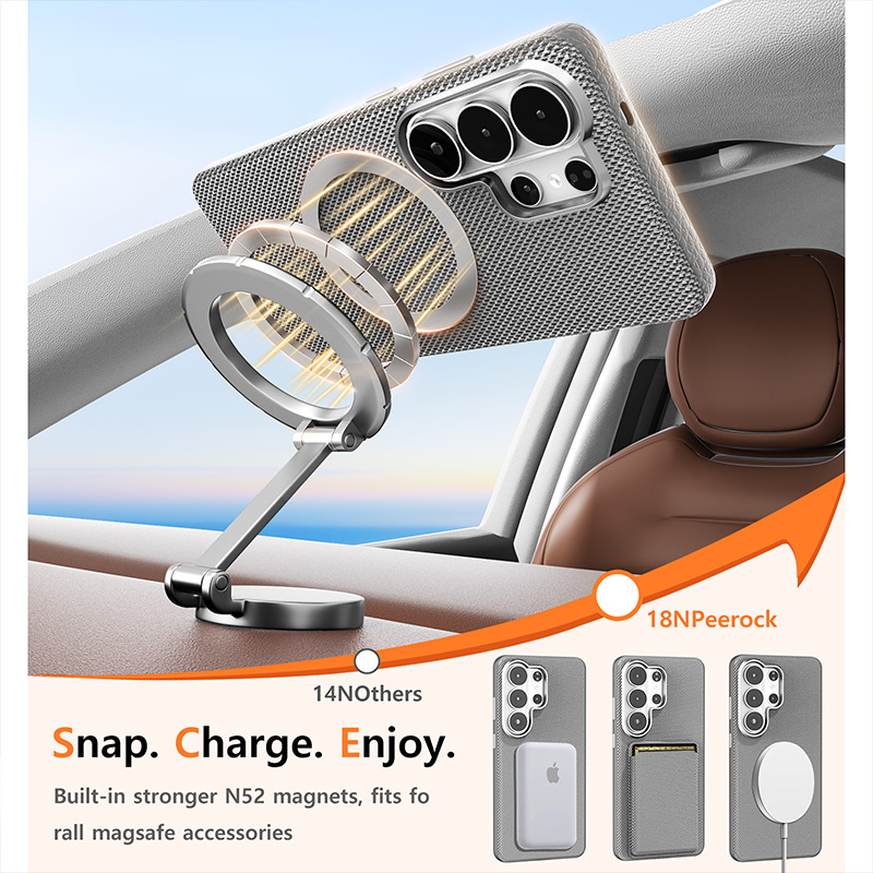 Compatible with Samsung S26 Ultra phone case, S25U wireless charging magnetic card holder, S24U electroplated fabric texture full coverage drop protection