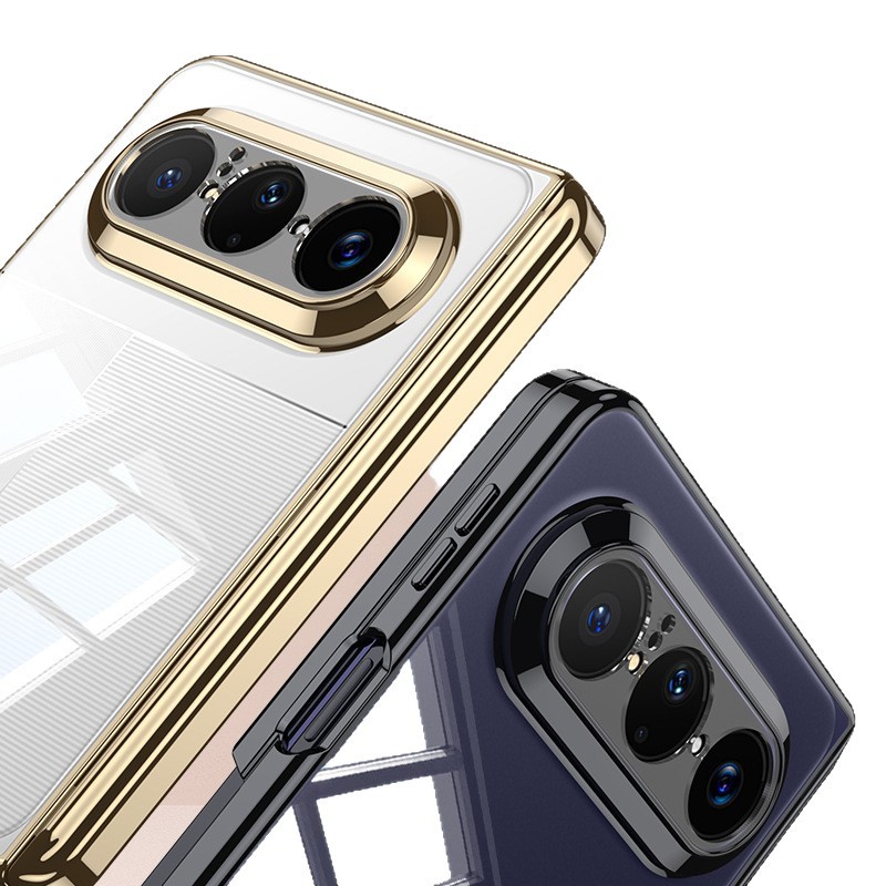 Compatible Huawei PuraX Max phone case with electroplated transparent TPU magnetic central hinge, single back cover protective cover