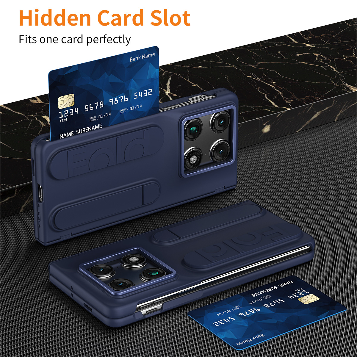Compatible with Moto Razr Fold folding phone case, card slot holder, wrist strap, hinge case, screen protector, full-coverage protective case