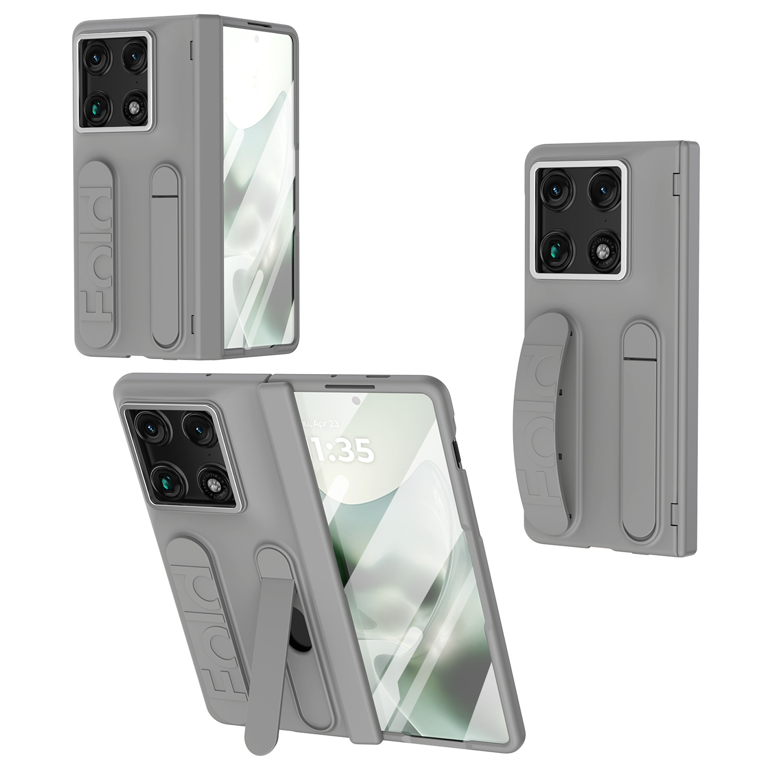 Compatible with Moto Razr Fold folding phone case, card slot holder, wrist strap, hinge case, screen protector, full-coverage protective case