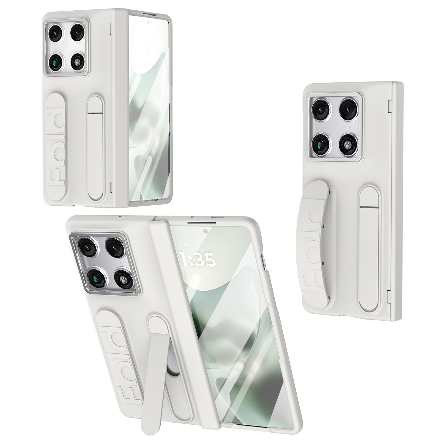 Compatible with Moto Razr Fold folding phone case, card slot holder, wrist strap, hinge case, screen protector, full-coverage protective case
