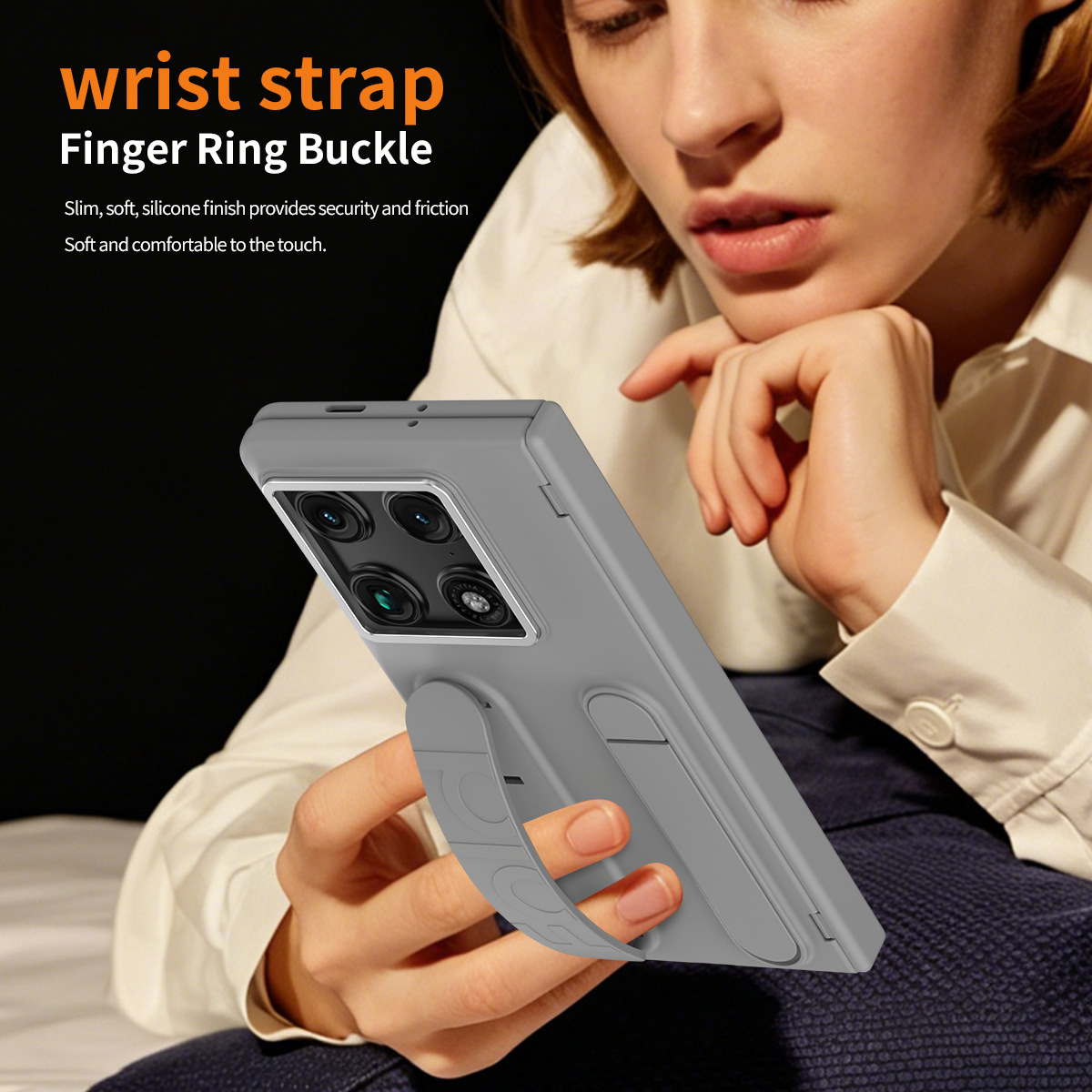 Compatible with Moto Razr Fold folding phone case, card slot holder, wrist strap, hinge case, screen protector, full-coverage protective case