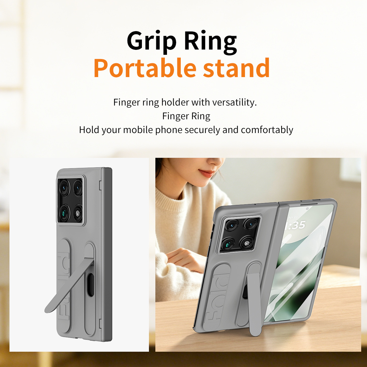 Compatible with Moto Razr Fold folding phone case, card slot holder, wrist strap, hinge case, screen protector, full-coverage protective case