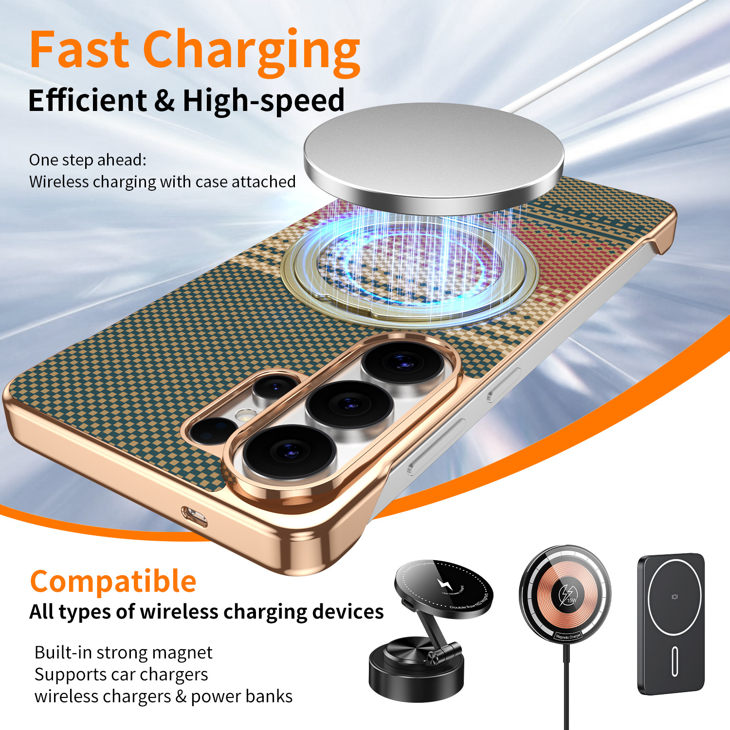 Compatible with Samsung S26 Ultra phone case, rotating magnetic stand, S25 Ultra frameless hard case, Kevlar texture