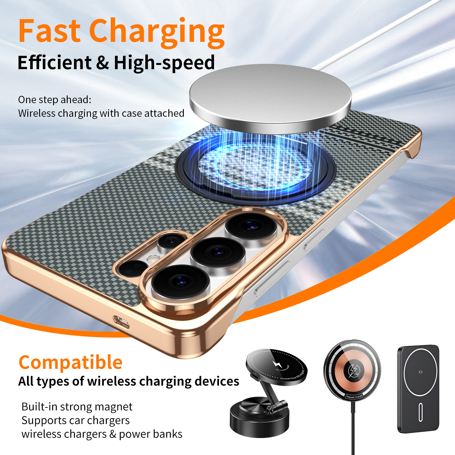 Compatible with Samsung S26 Ultra phone case, rotating magnetic stand, S25 Ultra frameless hard case, Kevlar texture
