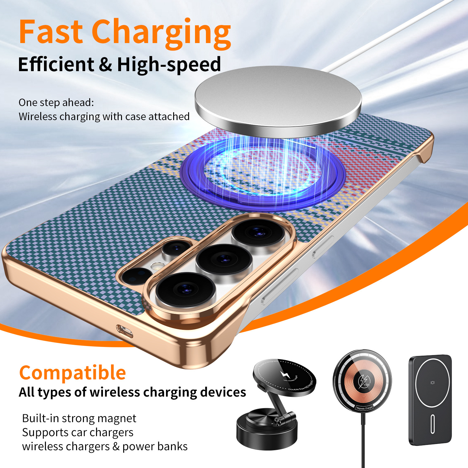 Compatible with Samsung S26 Ultra phone case, rotating magnetic stand, S25 Ultra frameless hard case, Kevlar texture