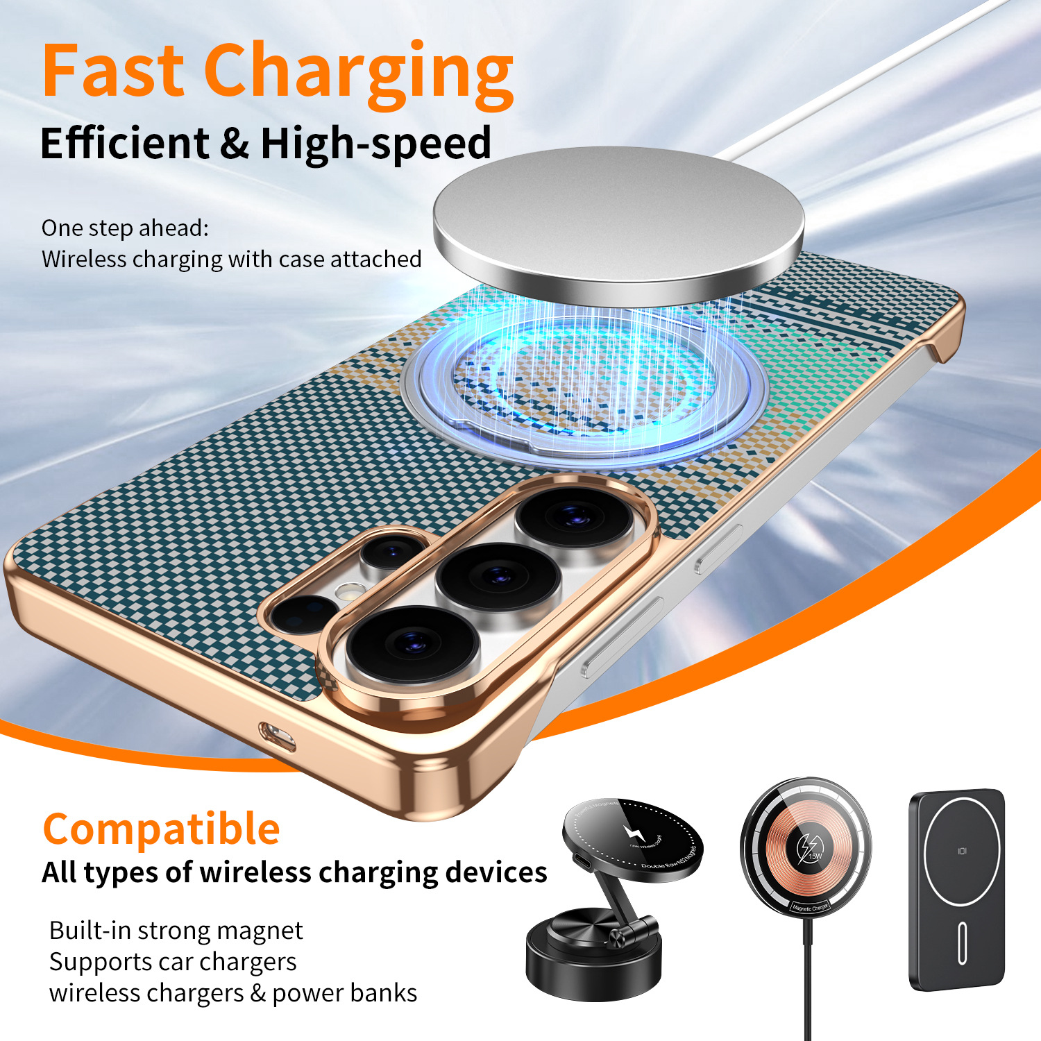 Compatible with Samsung S26 Ultra phone case, rotating magnetic stand, S25 Ultra frameless hard case, Kevlar texture