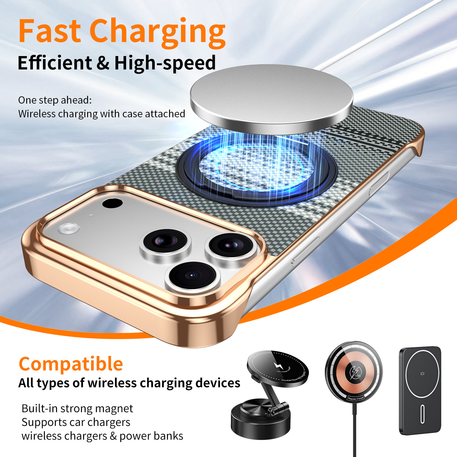 Compatible with Apple 17 Pro Max phone case, 16 Pro magnetic rotating ring holder, 15/14mm skin-feel semi-enclosed back cover