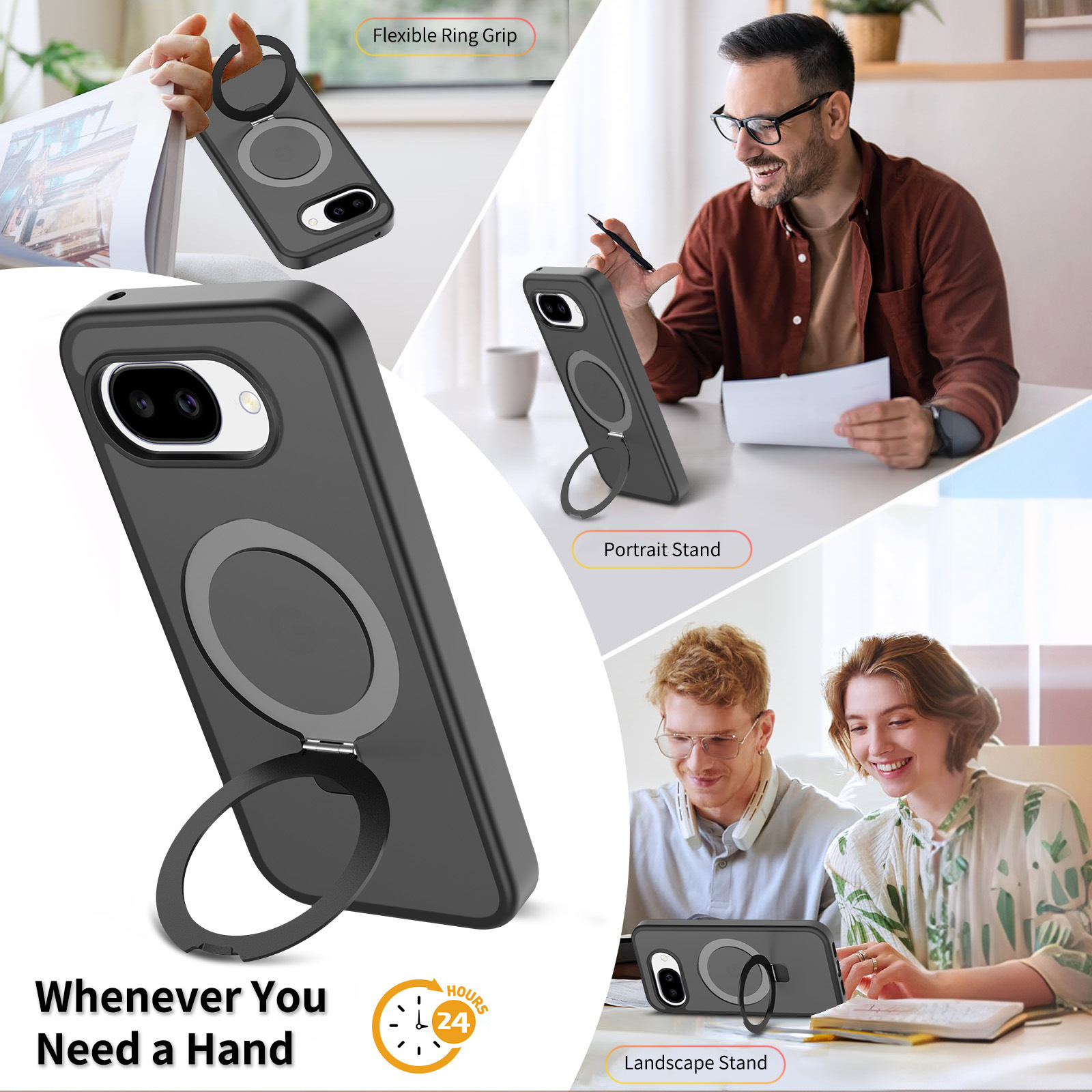 Compatible with Google 10 Pro XL phone case, MagSafe magnetic stand, Pixel 9A full-coverage drop-proof protective case.