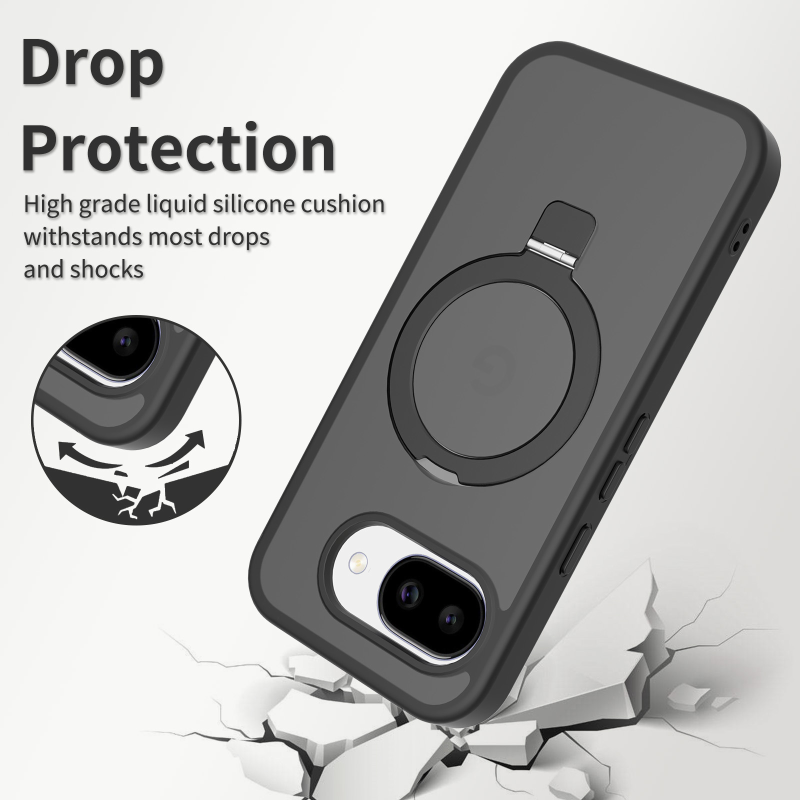 Compatible with Google 10 Pro XL phone case, MagSafe magnetic stand, Pixel 9A full-coverage drop-proof protective case.
