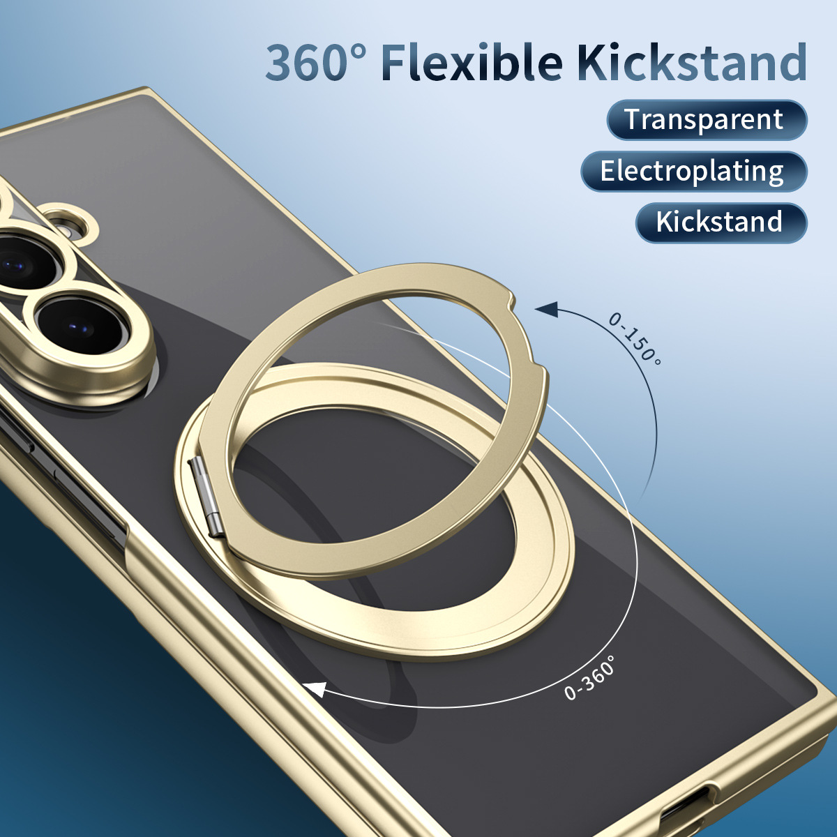 Compatible with Samsung Z Fold8/7 phone case, magnetic charging rotating stand, 6/5/4 case, electroplated transparent protective case