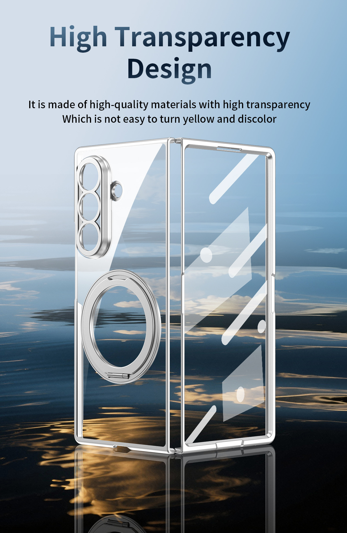 Compatible with Samsung Z Fold8/7 phone case, magnetic charging rotating stand, 6/5/4 case, electroplated transparent protective case