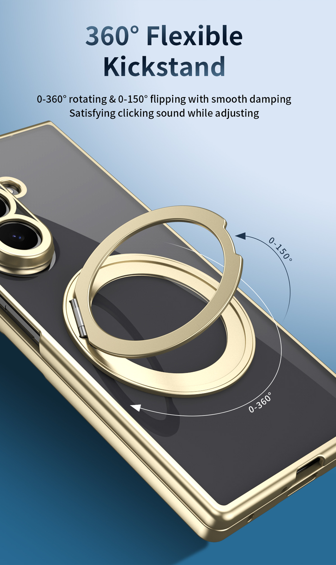 Compatible with Samsung Z Fold8/7 phone case, magnetic charging rotating stand, 6/5/4 case, electroplated transparent protective case