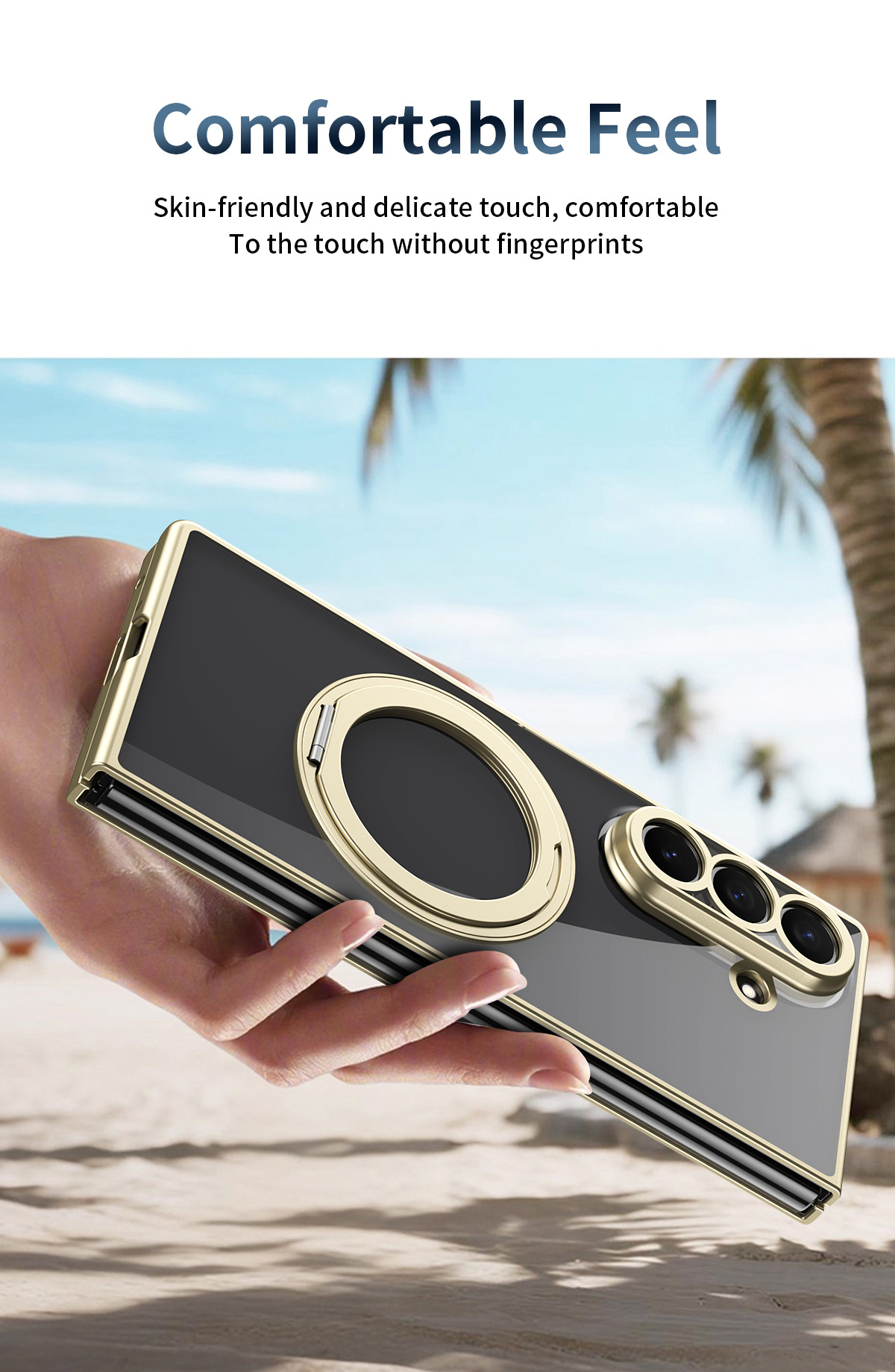 Compatible with Samsung Z Fold8/7 phone case, magnetic charging rotating stand, 6/5/4 case, electroplated transparent protective case