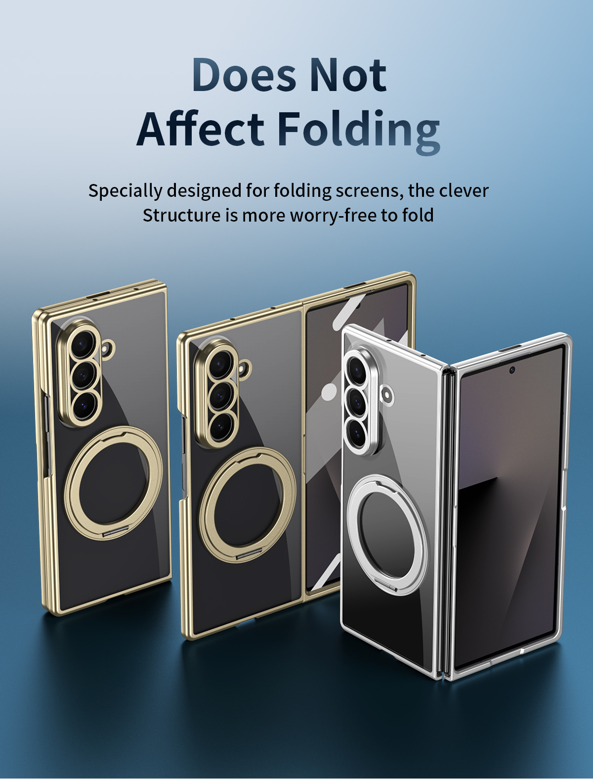 Compatible with Samsung Z Fold8/7 phone case, magnetic charging rotating stand, 6/5/4 case, electroplated transparent protective case