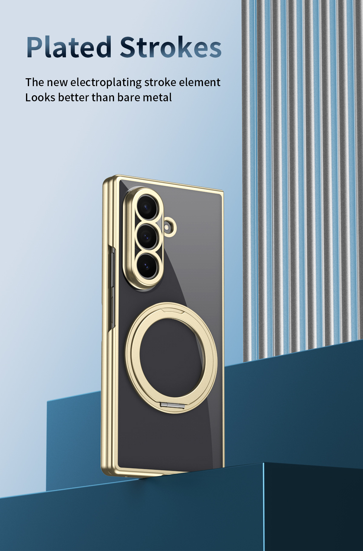 Compatible with Samsung Z Fold8/7 phone case, magnetic charging rotating stand, 6/5/4 case, electroplated transparent protective case