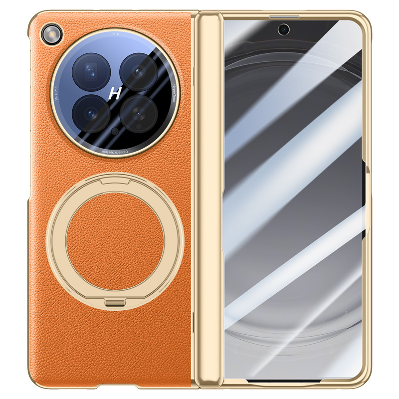 Compatible with OPPO Find N6 phone case, magnetic charging, 360° rotating stand, electroplated leather case, film, hinge, full coverage.