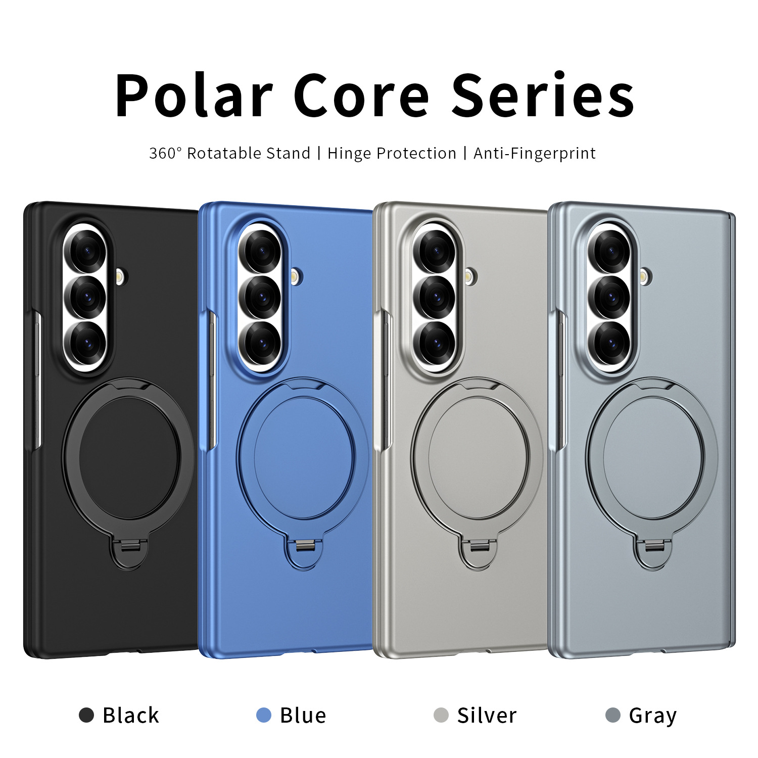 Compatible with Samsung Z Fold8/7 phone case 6/5/4, wireless charging, magnetic 360° stand, full-coverage protective case for central axis.
