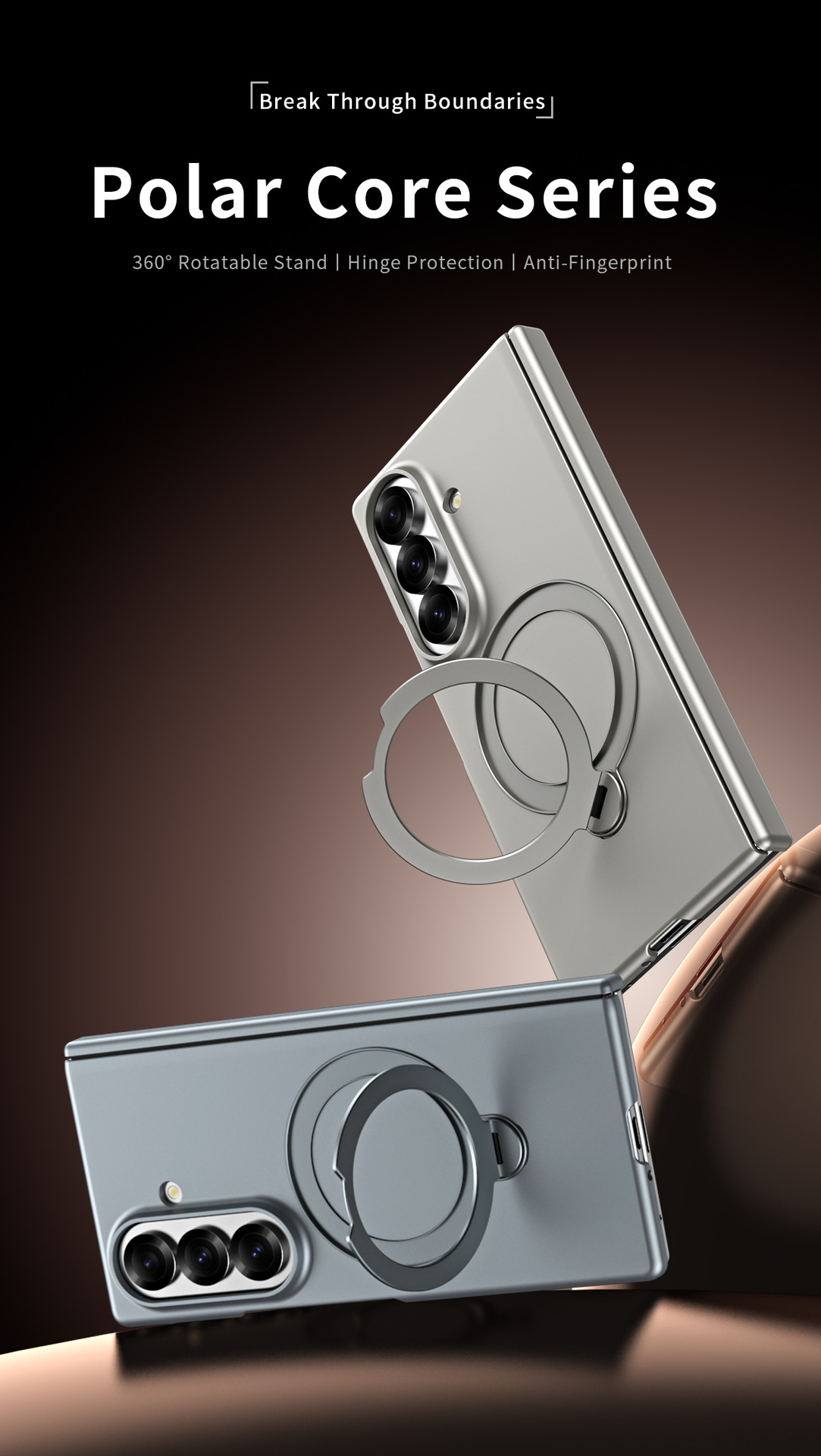Compatible with Samsung Z Fold8/7 phone case 6/5/4, wireless charging, magnetic 360° stand, full-coverage protective case for central axis.