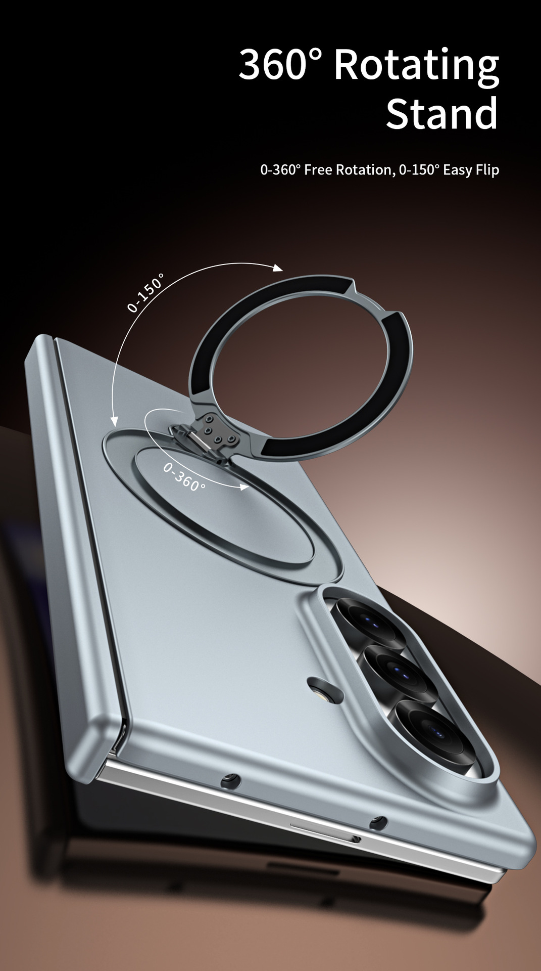 Compatible with Samsung Z Fold8/7 phone case 6/5/4, wireless charging, magnetic 360° stand, full-coverage protective case for central axis.