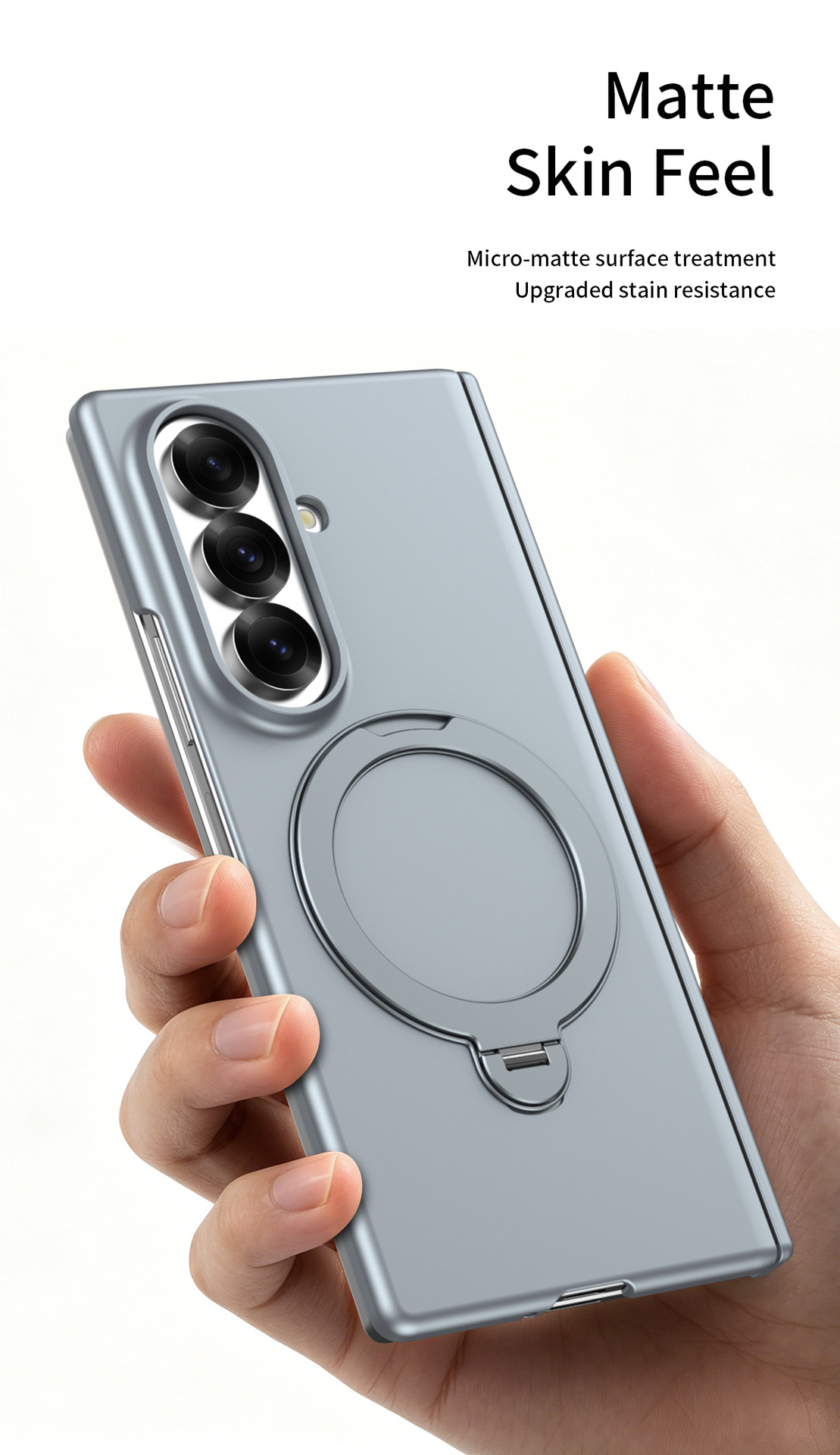 Compatible with Samsung Z Fold8/7 phone case 6/5/4, wireless charging, magnetic 360° stand, full-coverage protective case for central axis.
