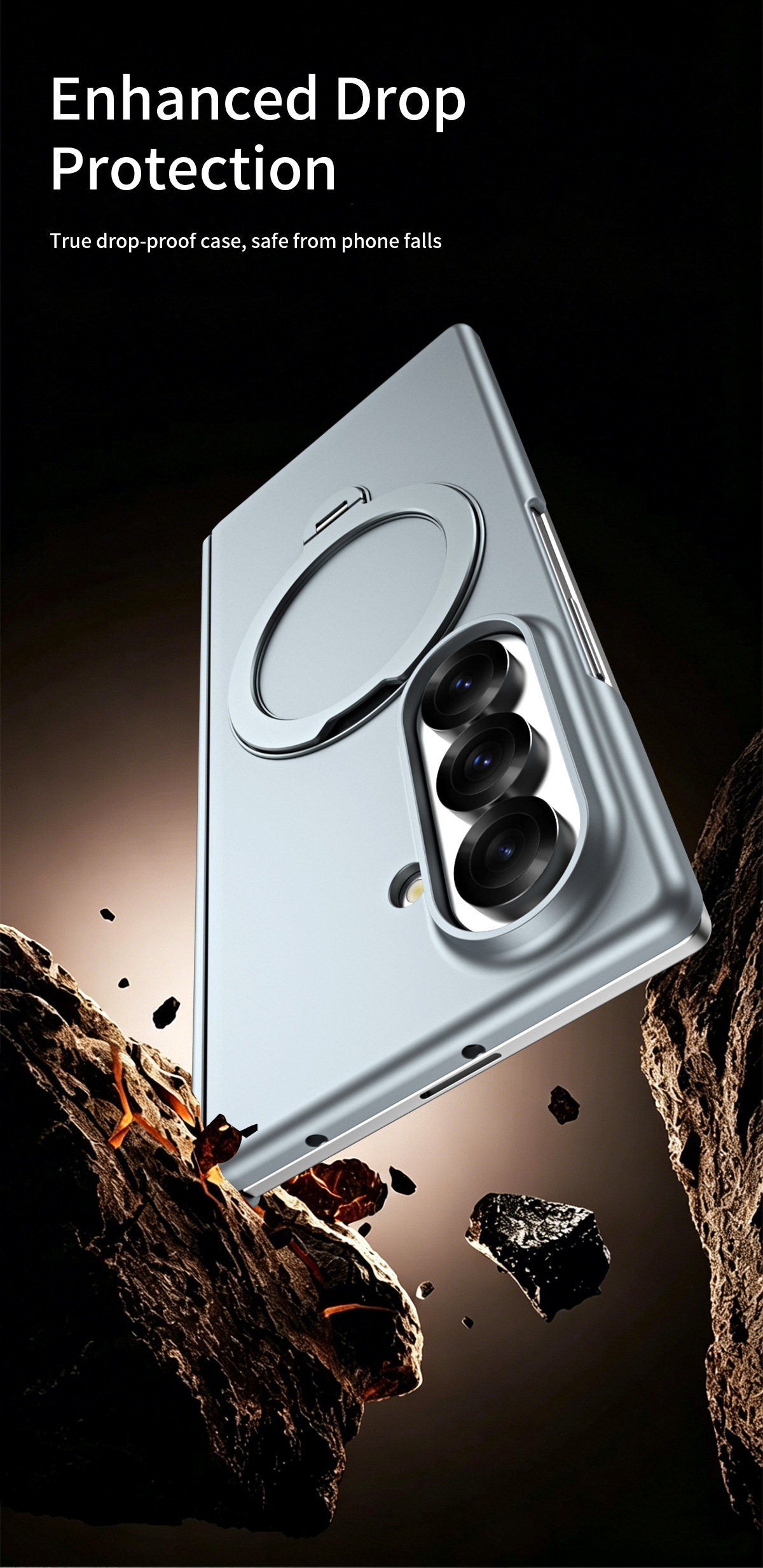 Compatible with Samsung Z Fold8/7 phone case 6/5/4, wireless charging, magnetic 360° stand, full-coverage protective case for central axis.