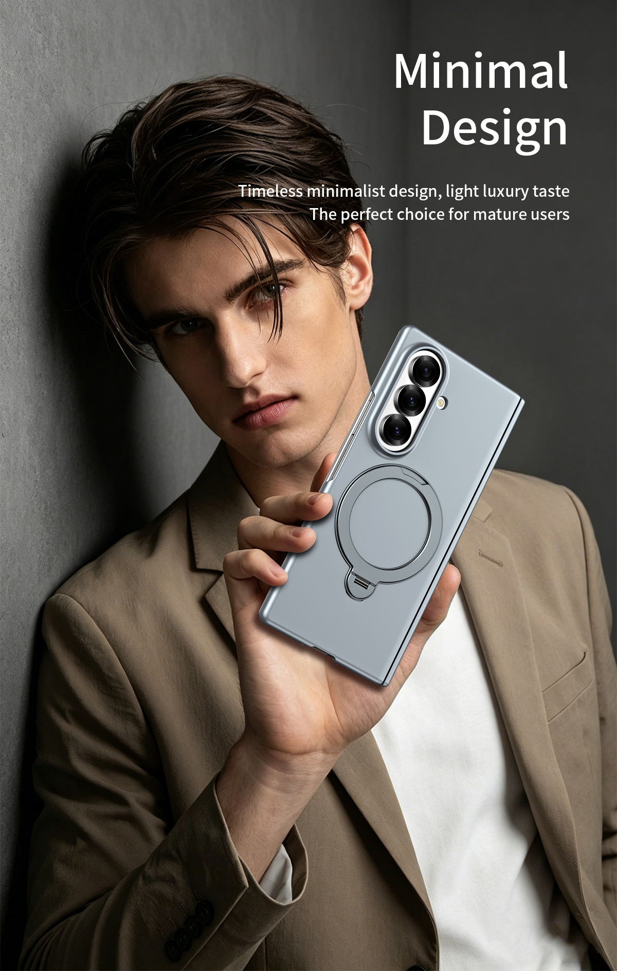 Compatible with Samsung Z Fold8/7 phone case 6/5/4, wireless charging, magnetic 360° stand, full-coverage protective case for central axis.