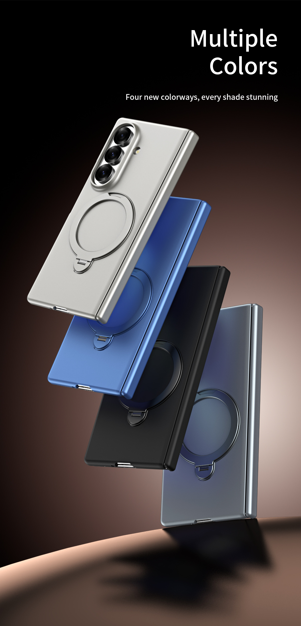 Compatible with Samsung Z Fold8/7 phone case 6/5/4, wireless charging, magnetic 360° stand, full-coverage protective case for central axis.