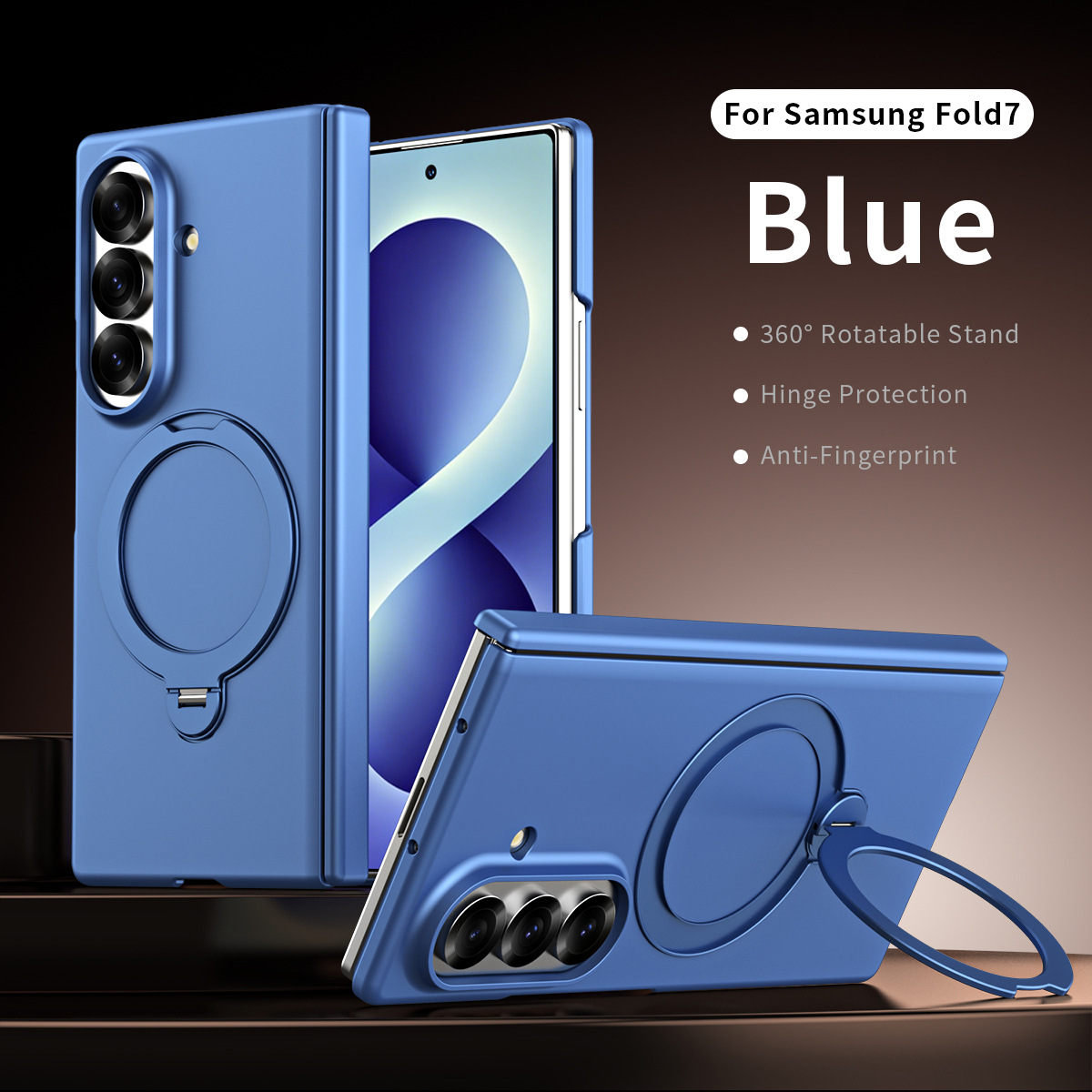 Compatible with Samsung Z Fold8/7 phone case 6/5/4, wireless charging, magnetic 360° stand, full-coverage protective case for central axis.