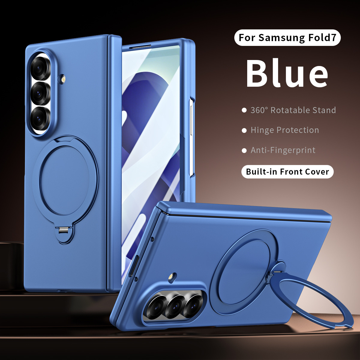 Compatible with Samsung Z Fold8/7 phone case 6/5/4, wireless charging, magnetic 360° stand, full-coverage protective case for central axis.