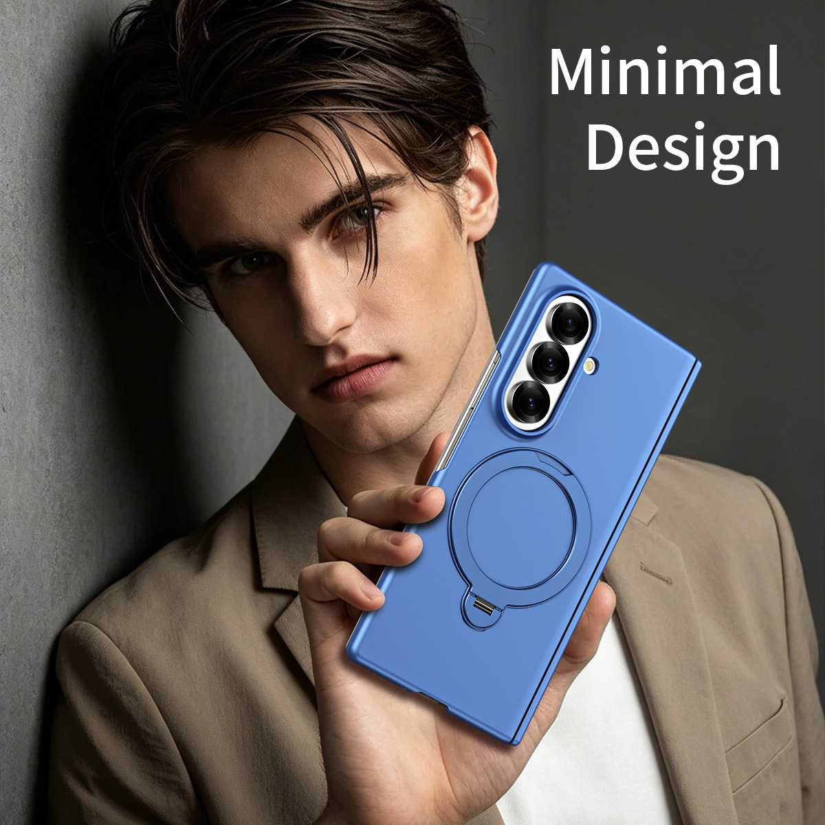 Compatible with Samsung Z Fold8/7 phone case 6/5/4, wireless charging, magnetic 360° stand, full-coverage protective case for central axis.