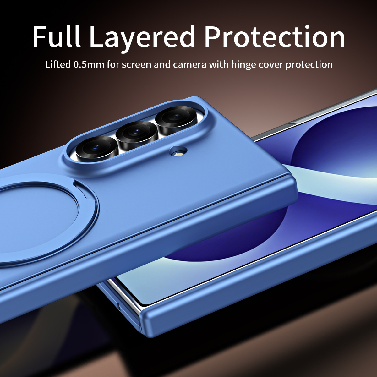 Compatible with Samsung Z Fold8/7 phone case 6/5/4, wireless charging, magnetic 360° stand, full-coverage protective case for central axis.