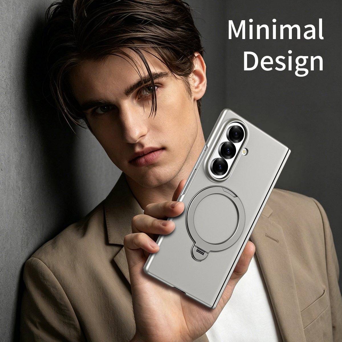 Compatible with Samsung Z Fold8/7 phone case 6/5/4, wireless charging, magnetic 360° stand, full-coverage protective case for central axis.