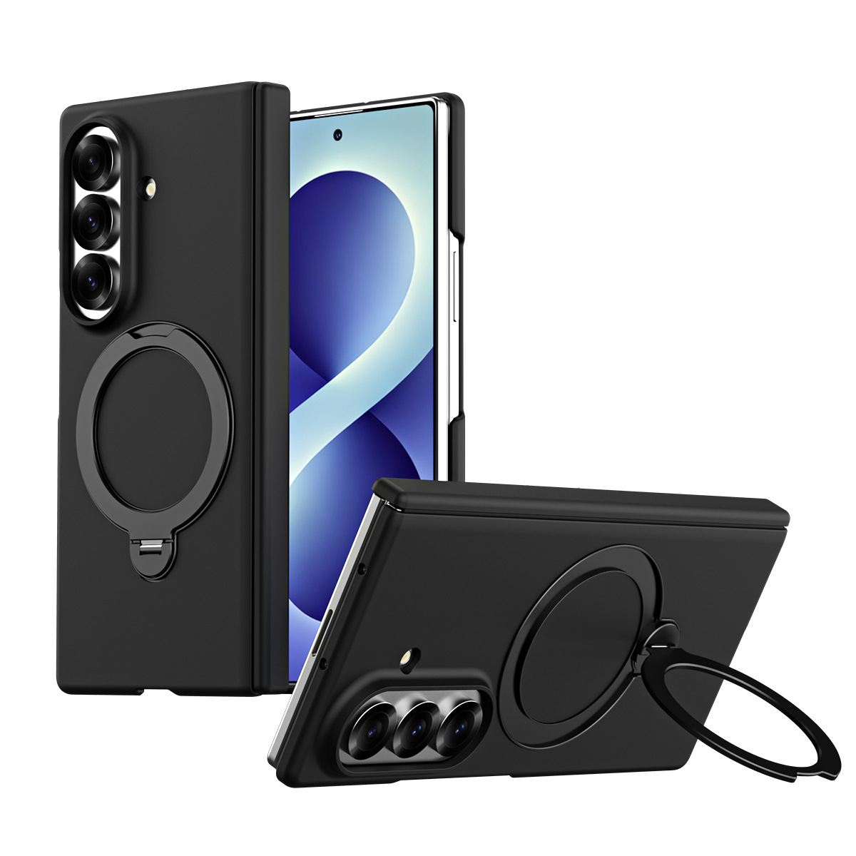 Compatible with Samsung Z Fold8/7 phone case 6/5/4, wireless charging, magnetic 360° stand, full-coverage protective case for central axis.