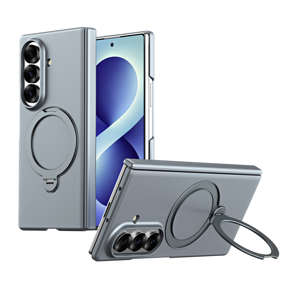 Compatible with Samsung Z Fold8/7 phone case 6/5/4, wireless charging, magnetic 360° stand, full-coverage protective case for central axis.
