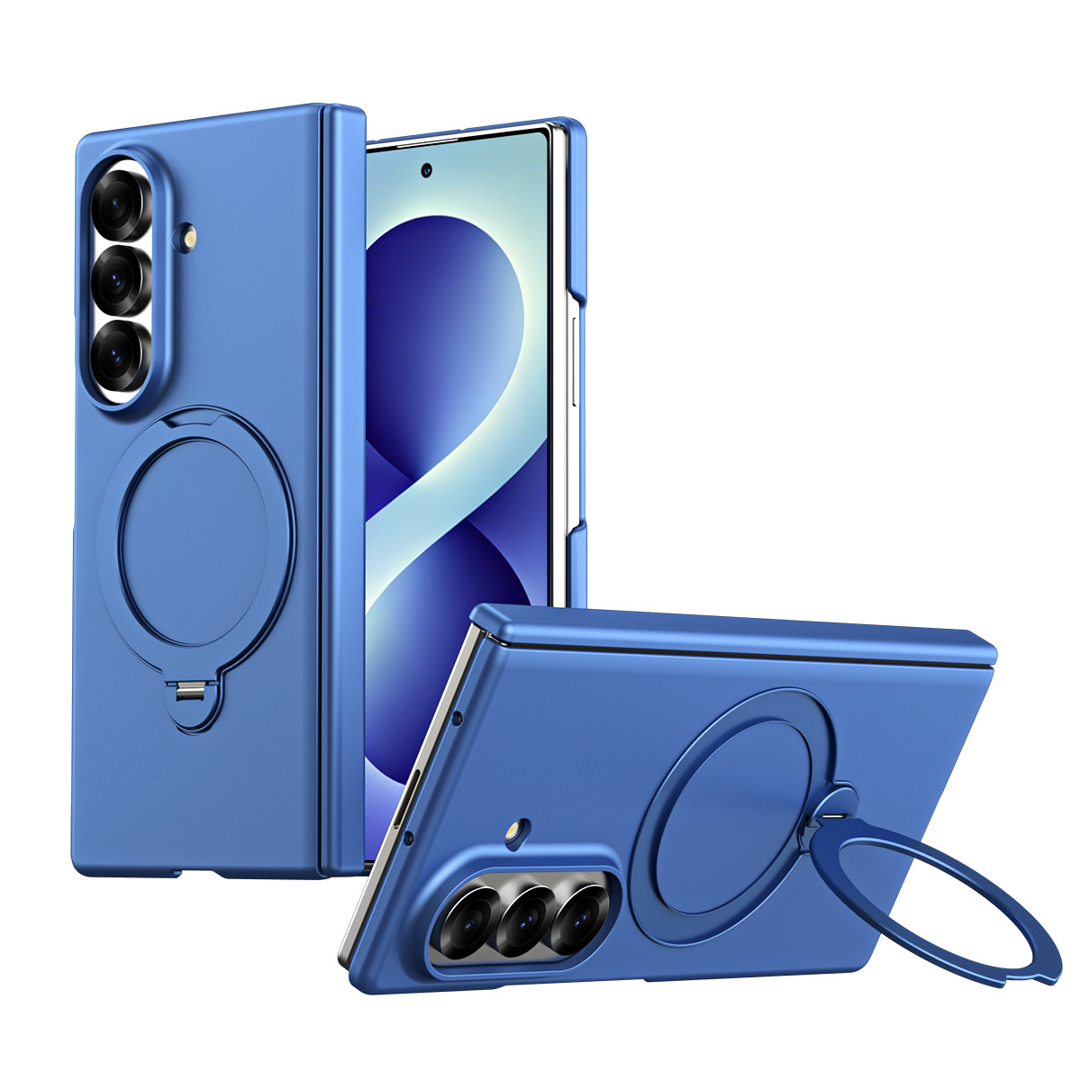 Compatible with Samsung Z Fold8/7 phone case 6/5/4, wireless charging, magnetic 360° stand, full-coverage protective case for central axis.